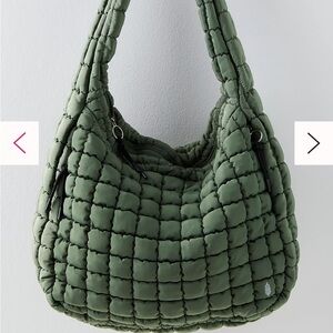 Sage green Free People Quilted Carryall Bag